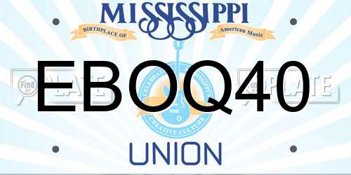 EBOQ40 Mississippi License Plate