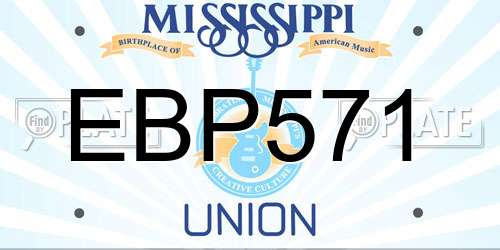 EBP571 Mississippi License Plate
