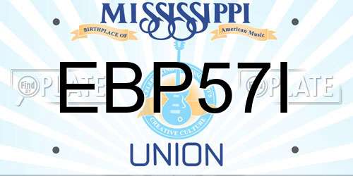 EBP57I Mississippi License Plate