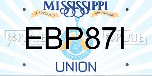 EBP87I Mississippi License Plate