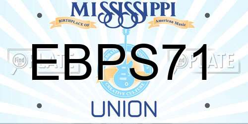 EBPS71 Mississippi License Plate