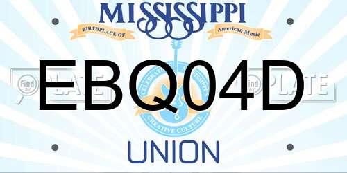 EBQ04D Mississippi License Plate