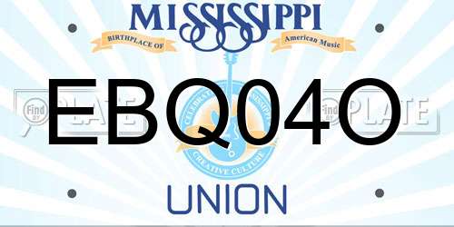 EBQ04O Mississippi License Plate