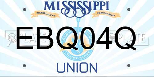 EBQ04Q Mississippi License Plate