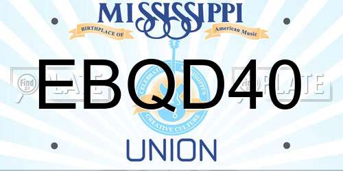 EBQD40 Mississippi License Plate