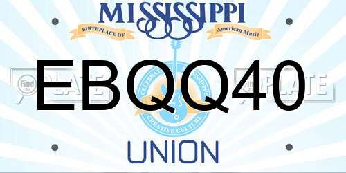 EBQQ40 Mississippi License Plate