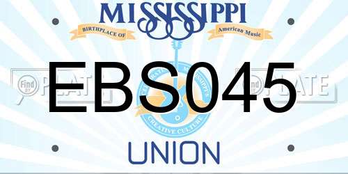 EBS045 Mississippi License Plate
