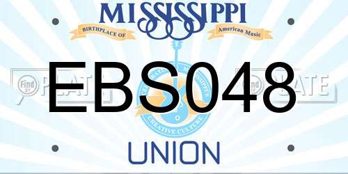 EBS048 Mississippi License Plate