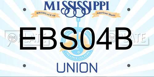EBS04B Mississippi License Plate