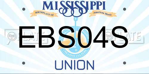 EBS04S Mississippi License Plate