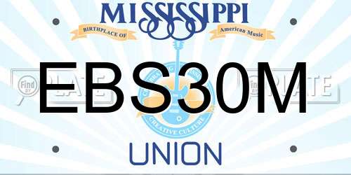 EBS30M Mississippi License Plate