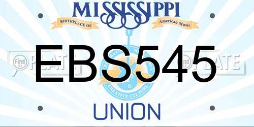 EBS545 Mississippi License Plate