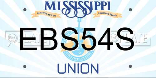 EBS54S Mississippi License Plate