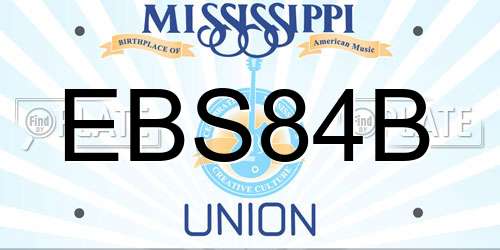 EBS84B Mississippi License Plate