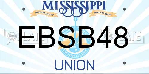 EBSB48 Mississippi License Plate