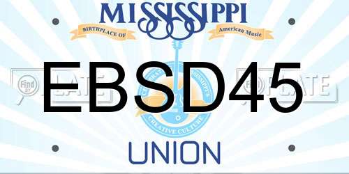 EBSD45 Mississippi License Plate