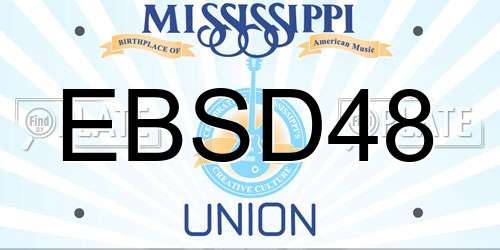 EBSD48 Mississippi License Plate