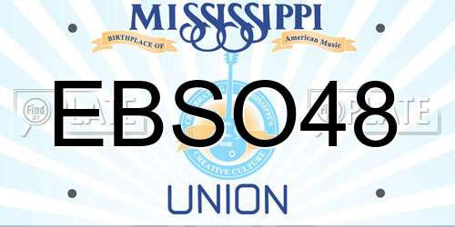 EBSO48 Mississippi License Plate