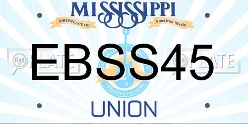 EBSS45 Mississippi License Plate