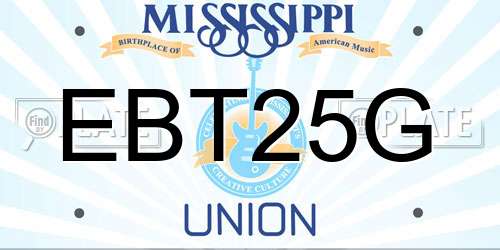 EBT25G Mississippi License Plate