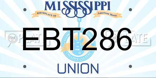 EBT286 Mississippi License Plate
