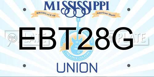EBT28G Mississippi License Plate