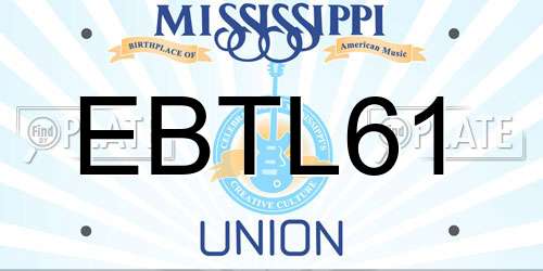 EBTL61 Mississippi License Plate