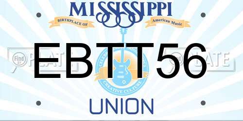 EBTT56 Mississippi License Plate