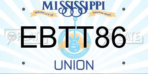 EBTT86 Mississippi License Plate