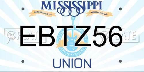 EBTZ56 Mississippi License Plate
