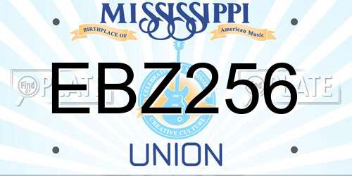 EBZ256 Mississippi License Plate