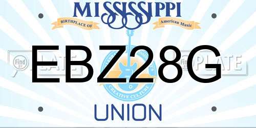 EBZ28G Mississippi License Plate