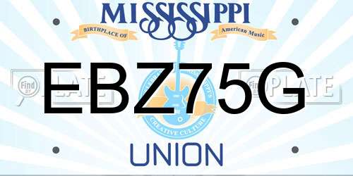 EBZ75G Mississippi License Plate