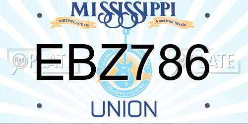 EBZ786 Mississippi License Plate