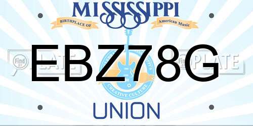 EBZ78G Mississippi License Plate