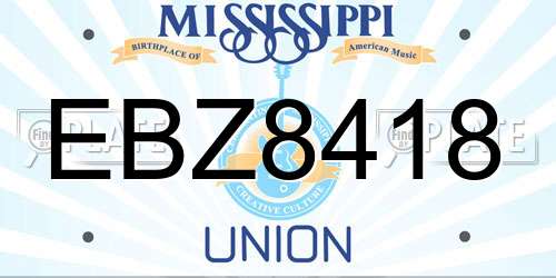 EBZ8418 Mississippi License Plate