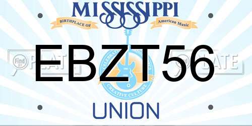 EBZT56 Mississippi License Plate