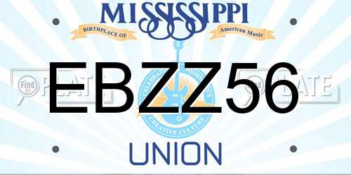 EBZZ56 Mississippi License Plate