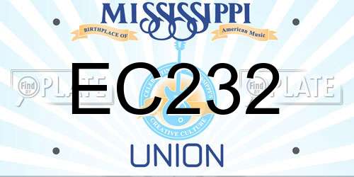 EC232 Mississippi License Plate