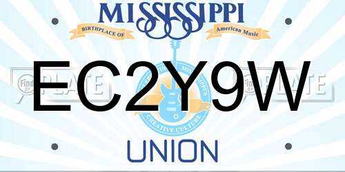 EC2Y9W Mississippi License Plate