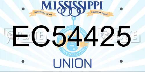 EC54425 Mississippi License Plate