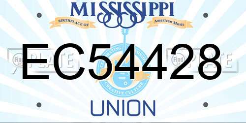 EC54428 Mississippi License Plate