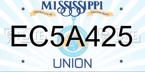 EC5A425 Mississippi License Plate