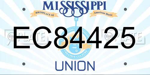 EC84425 Mississippi License Plate