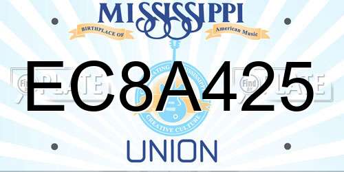 EC8A425 Mississippi License Plate
