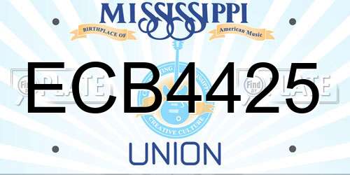 ECB4425 Mississippi License Plate