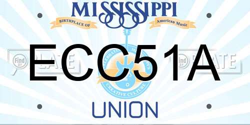 ECC51A Mississippi License Plate