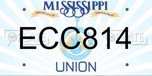 ECC814 Mississippi License Plate