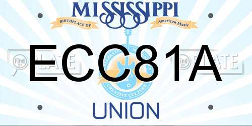 ECC81A Mississippi License Plate