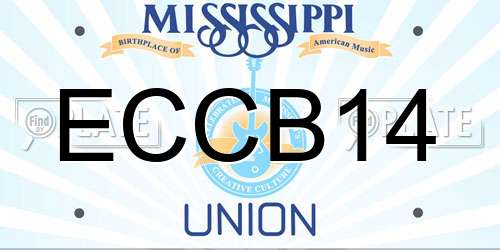 ECCB14 Mississippi License Plate